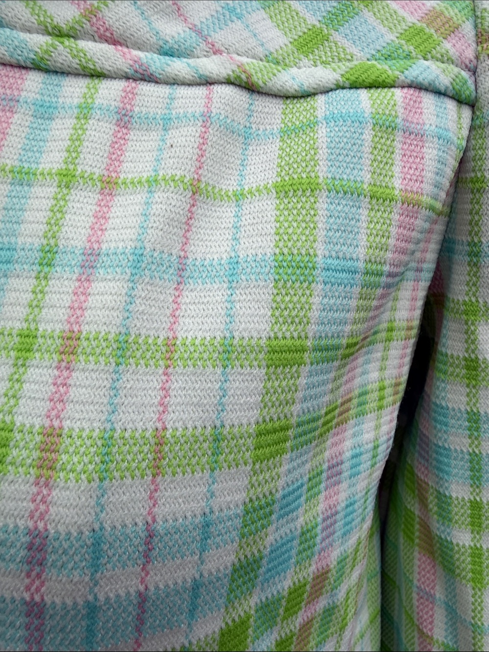Vintage Pastel Plaid Top, shirt Coat in Green, Blue & Pink medium James Kenrob - Picture 4 of 10